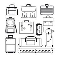 Luggage icons set