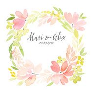 Watercolor greeting card flowers N76
