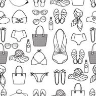 Seamless pattern with beachwear