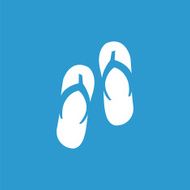 thongs icon isolated white on the blue background