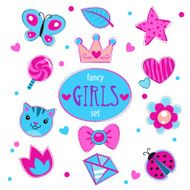 Cute girlish vector set N2
