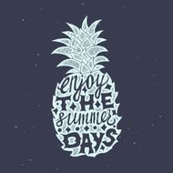 Motivational travel poster with pineapple N5