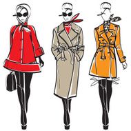 Ladies in elegant coats
