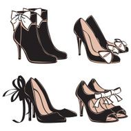 Four pair of elegant black pumps