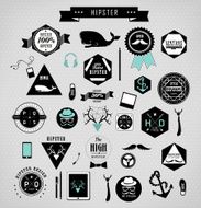Hipster style elements icons and labels N25