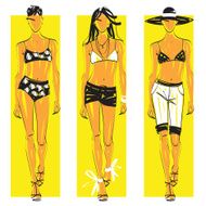 Three women in summer clothes N2