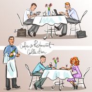 People at cafe and restaurant Colorful version part 3