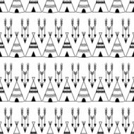 Seamless wigwam illustration with arrows