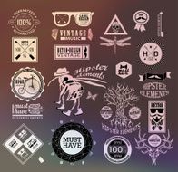 hipster label icon elements N26