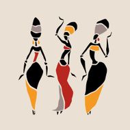 African dancers silhouette set N6