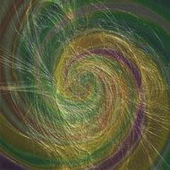 Dark green fractal composition resembling an oil painting technique