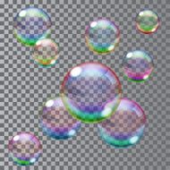 Multicolored soap bubbles Transparency only in vector file N5