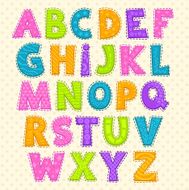 Cute funny childish alphabet N2