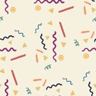 Party pattern with streamers and confetti Seamless vector background