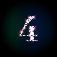 Diamond glittering number four of sparkling brilliants