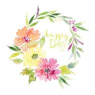 Watercolor greeting card flowers N77