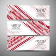 Vector banners set with abstract hi-tech background