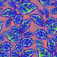 seamless leaves pattern on geometric background