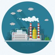 Ecology Concept - industry factory Flat style vector illustration