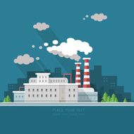 Ecology Concept - industry factory Flat style vector illustration N2