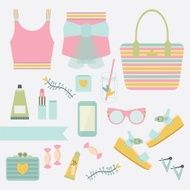 Pink and teal ladies summer fashion clothing accessories