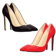 black and red shoes