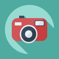 Flat modern design with shadow camera icon N5