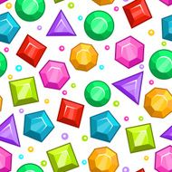 Seamless pattern with colorful gemstones