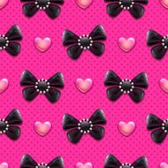 Black bows and hearts pattern