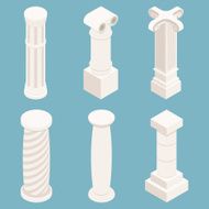Vector 3d isometric columns