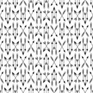 Vector seamless monochrome ethnic pattern with arrows