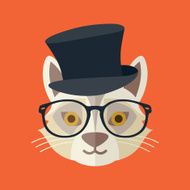 Hipster cat vector illustration