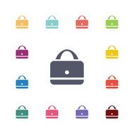 purse flat icons set