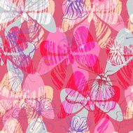 Seamless pattern with colorful butterflies flying