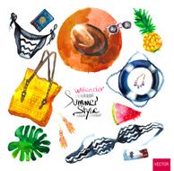 set of trendy look watercolor N2
