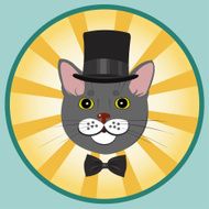 elegant cat in top hat and bow tie