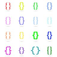 Curly bracket icon colored set N2