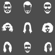Vector Set of Hairstyles Icons N10