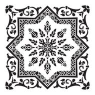 Hand drawing decorative tile pattern Italian majolica style N2