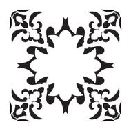 Hand drawing decorative tile frame Italian majolica style N4