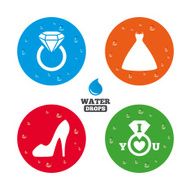 Wedding dress icon Women&#039;s shoe symbol N17