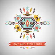 Vector decorative element on native ethnic style N3