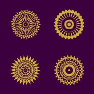 abstract pattern circles with bodhi concept asia art style N4