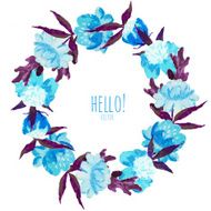 Watercolor floral wreath N4