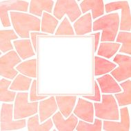 Watercolor pink floral frame Vector illustration