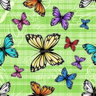 Seamless pattern with colorful butterflies N3