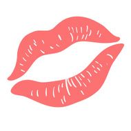 Pink Lipstick Print on white Vector N2