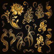 Vector set of floral elements