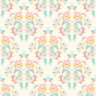 Seamless retro pattern of flowers on a pastel background