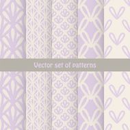 Vintage delicate different vector seamless patterns